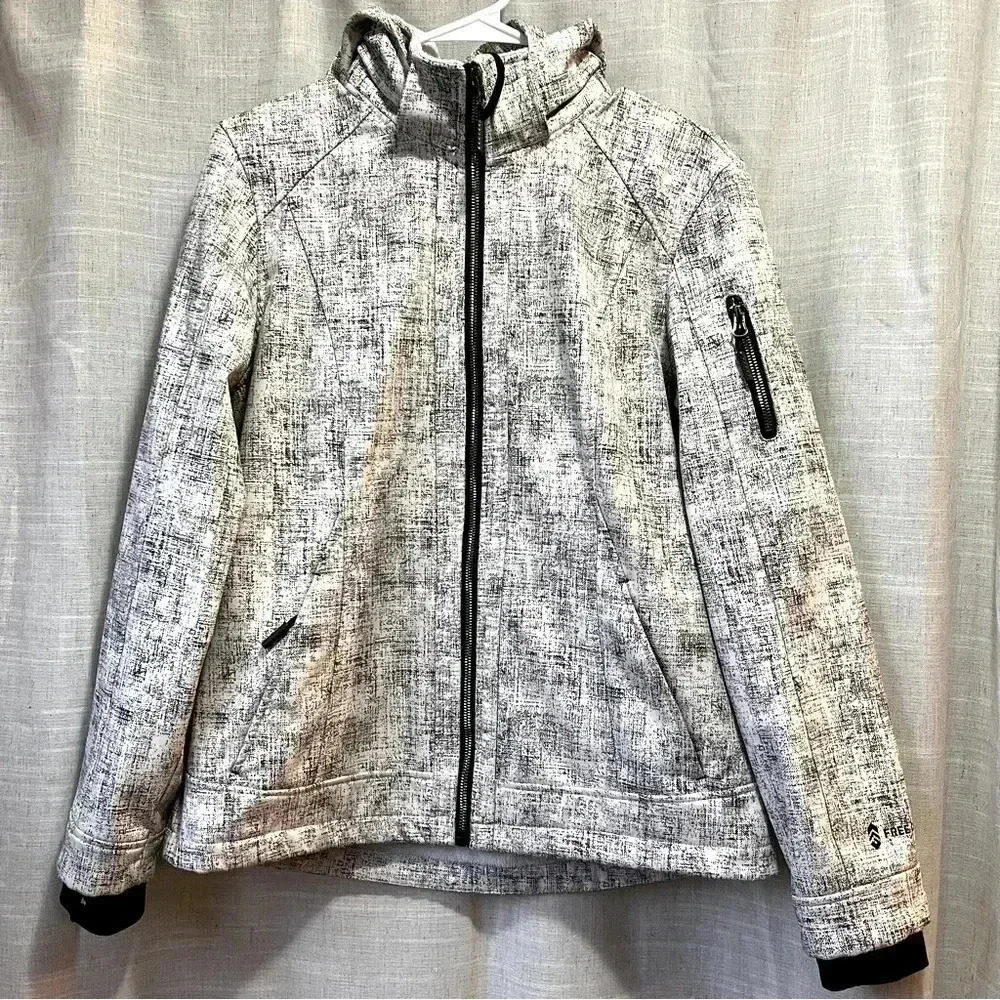Free Country | Zip Up Rain Defense Jacket White Black Women’s Medium